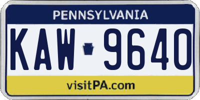 PA license plate KAW9640