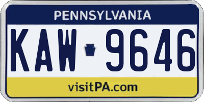 PA license plate KAW9646