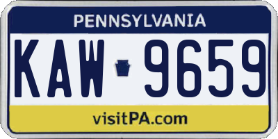 PA license plate KAW9659
