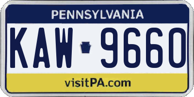 PA license plate KAW9660