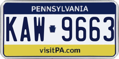 PA license plate KAW9663