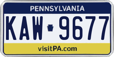 PA license plate KAW9677
