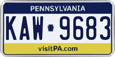 PA license plate KAW9683