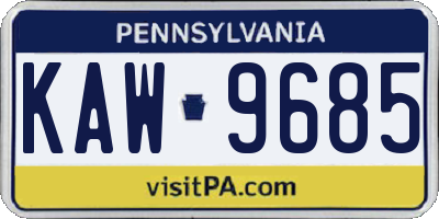 PA license plate KAW9685
