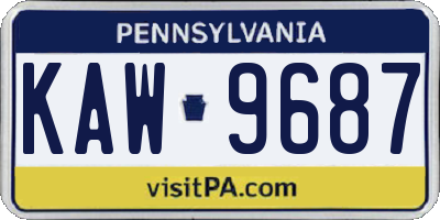 PA license plate KAW9687