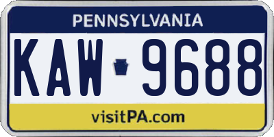 PA license plate KAW9688