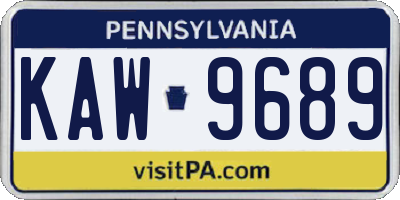 PA license plate KAW9689