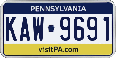 PA license plate KAW9691
