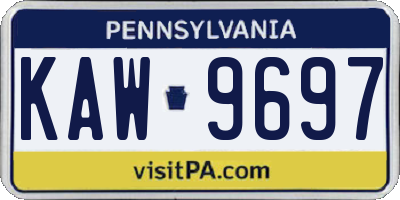 PA license plate KAW9697