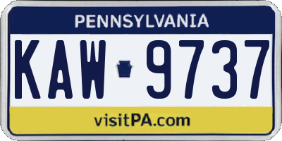 PA license plate KAW9737