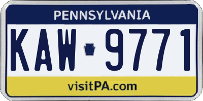PA license plate KAW9771