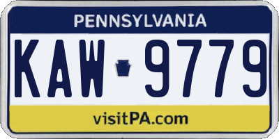 PA license plate KAW9779