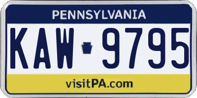 PA license plate KAW9795