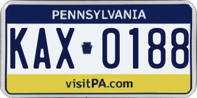PA license plate KAX0188