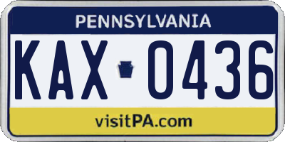 PA license plate KAX0436