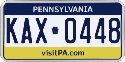 PA license plate KAX0448