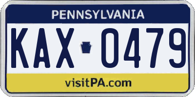 PA license plate KAX0479