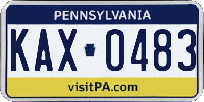 PA license plate KAX0483