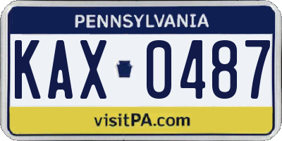 PA license plate KAX0487