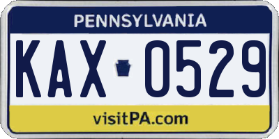 PA license plate KAX0529