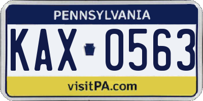 PA license plate KAX0563