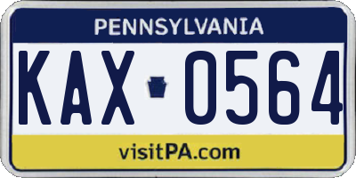 PA license plate KAX0564