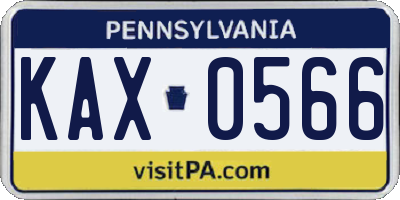 PA license plate KAX0566