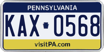 PA license plate KAX0568