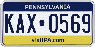 PA license plate KAX0569