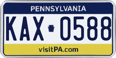 PA license plate KAX0588