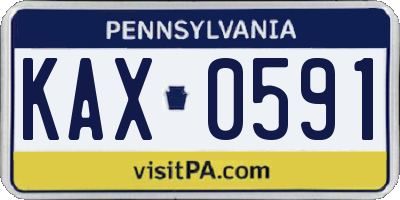 PA license plate KAX0591