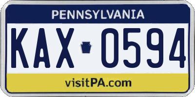 PA license plate KAX0594