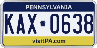 PA license plate KAX0638