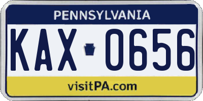 PA license plate KAX0656
