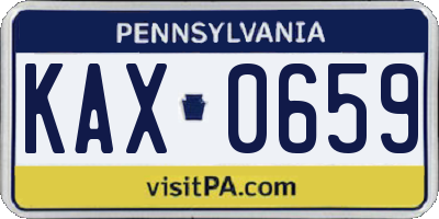 PA license plate KAX0659