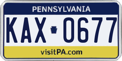 PA license plate KAX0677