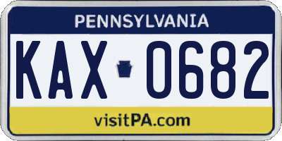 PA license plate KAX0682
