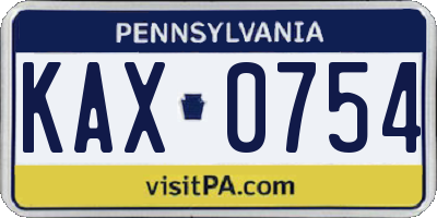 PA license plate KAX0754