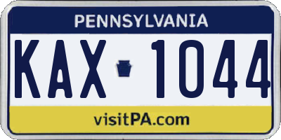 PA license plate KAX1044