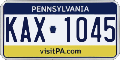 PA license plate KAX1045