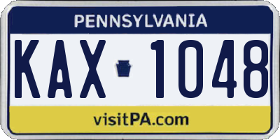 PA license plate KAX1048