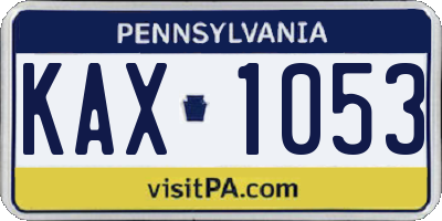 PA license plate KAX1053