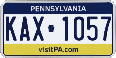 PA license plate KAX1057