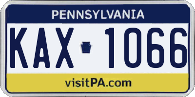 PA license plate KAX1066