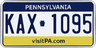 PA license plate KAX1095