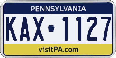 PA license plate KAX1127