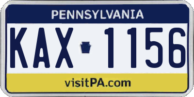 PA license plate KAX1156
