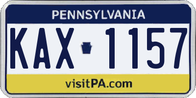 PA license plate KAX1157