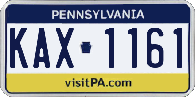 PA license plate KAX1161