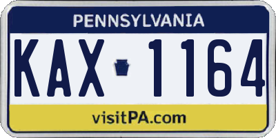 PA license plate KAX1164